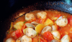 Chinese cuisine: Braised Straw mushrooms with tomato and potato